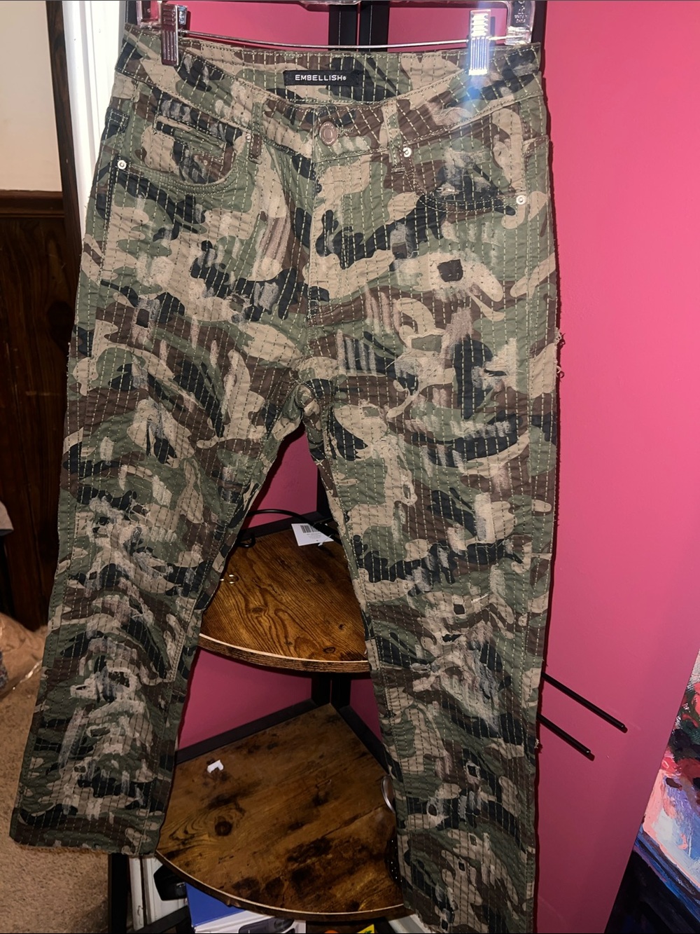 Embellish Men's Camouflage Cargo Pants - Green Camo